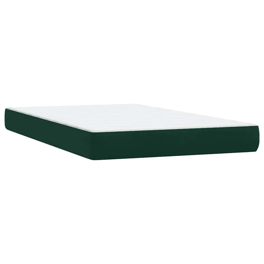 Sommier à lattes de lit et matelas vert foncé 120x210cm velours - 6