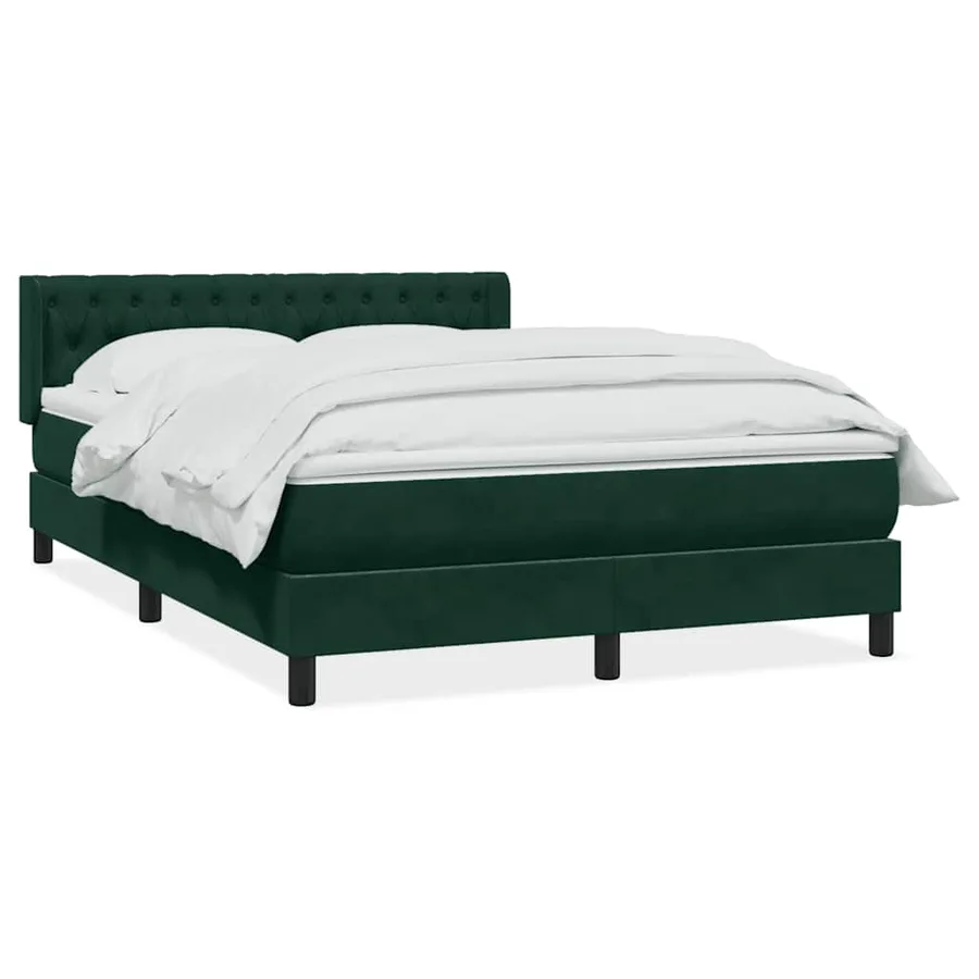 Sommier à lattes de lit et matelas vert foncé 140x210cm velours - 2