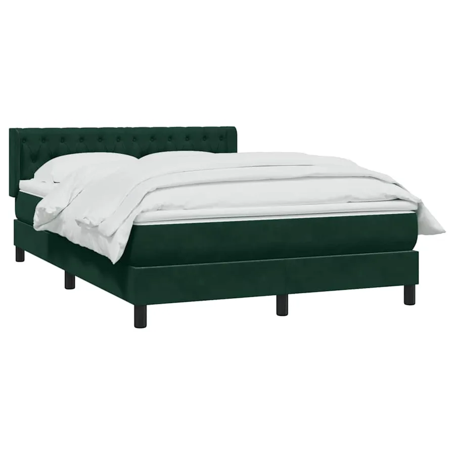 Sommier à lattes de lit et matelas vert foncé 140x210cm velours - 3