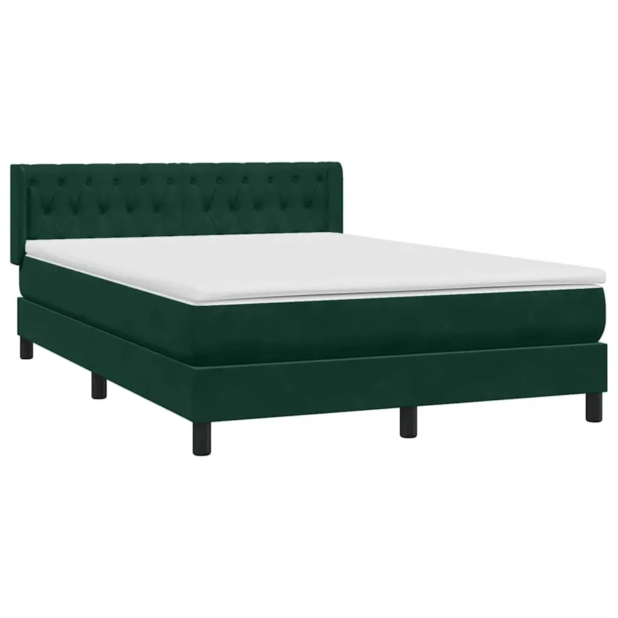 Sommier à lattes de lit et matelas vert foncé 140x210cm velours - 4