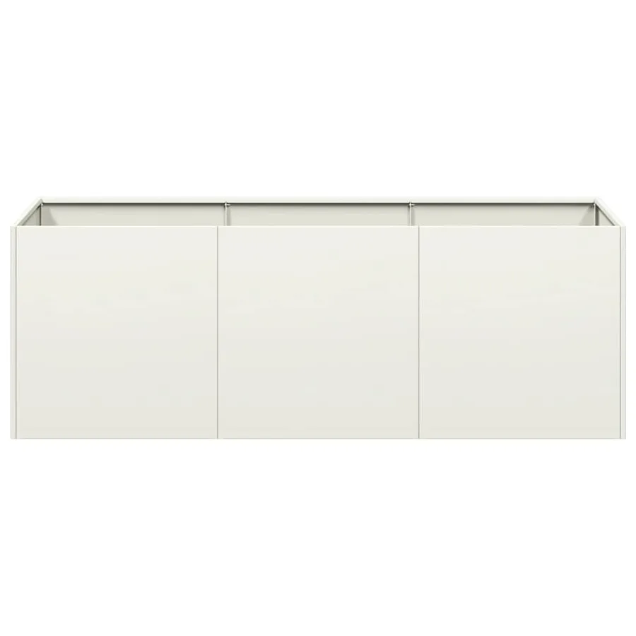 Jardinière blanc 120x40x40 cm acier laminé à froid - 4