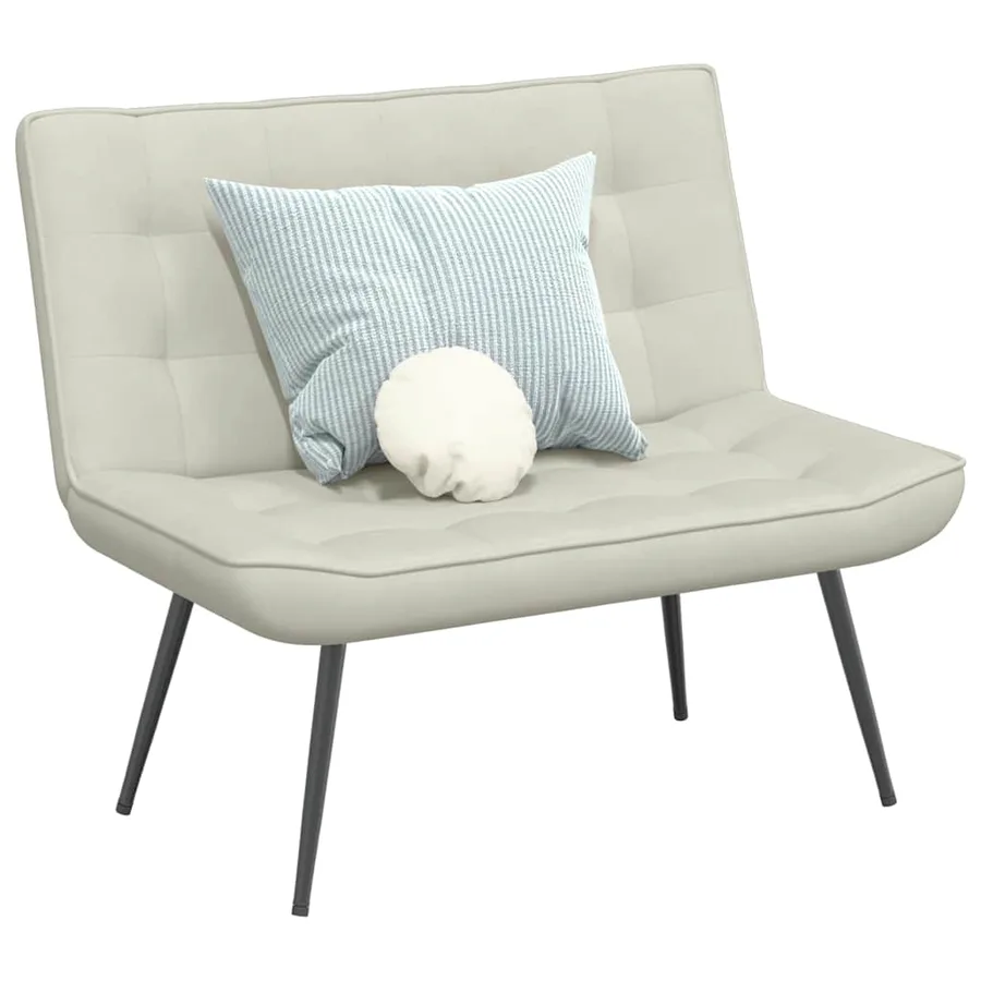 Banc crème 110x74x84 cm velours - 3