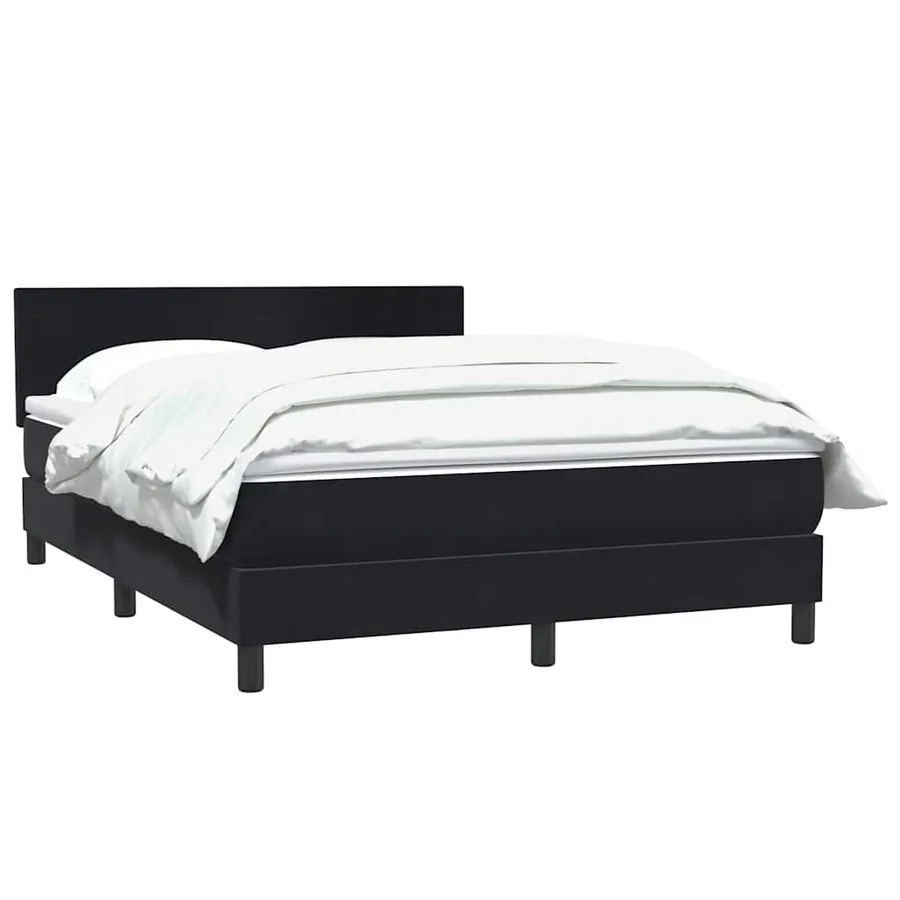 Sommier à lattes de lit avec matelas noir 160x210 cm velours - 3
