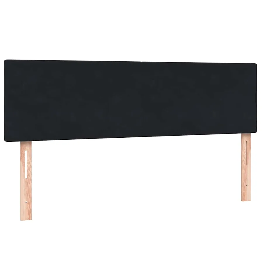 Sommier à lattes de lit avec matelas noir 160x210 cm velours - 6