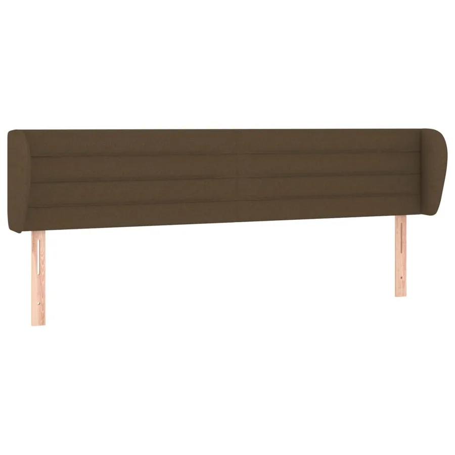 Tête de lit avec oreilles Marron foncé 163x23x78/88 cm Tissu - 2