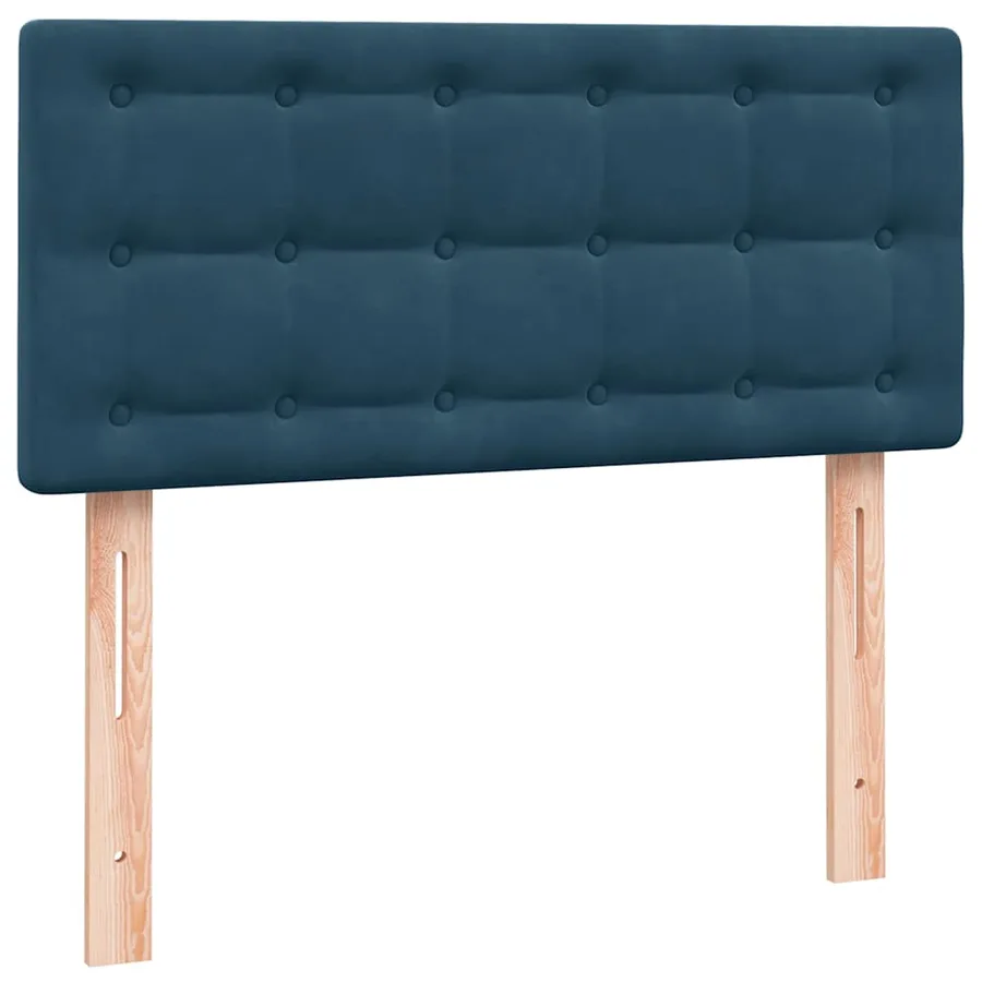 Sommier à lattes de lit et matelas bleu foncé 90x220 cm velours - 7