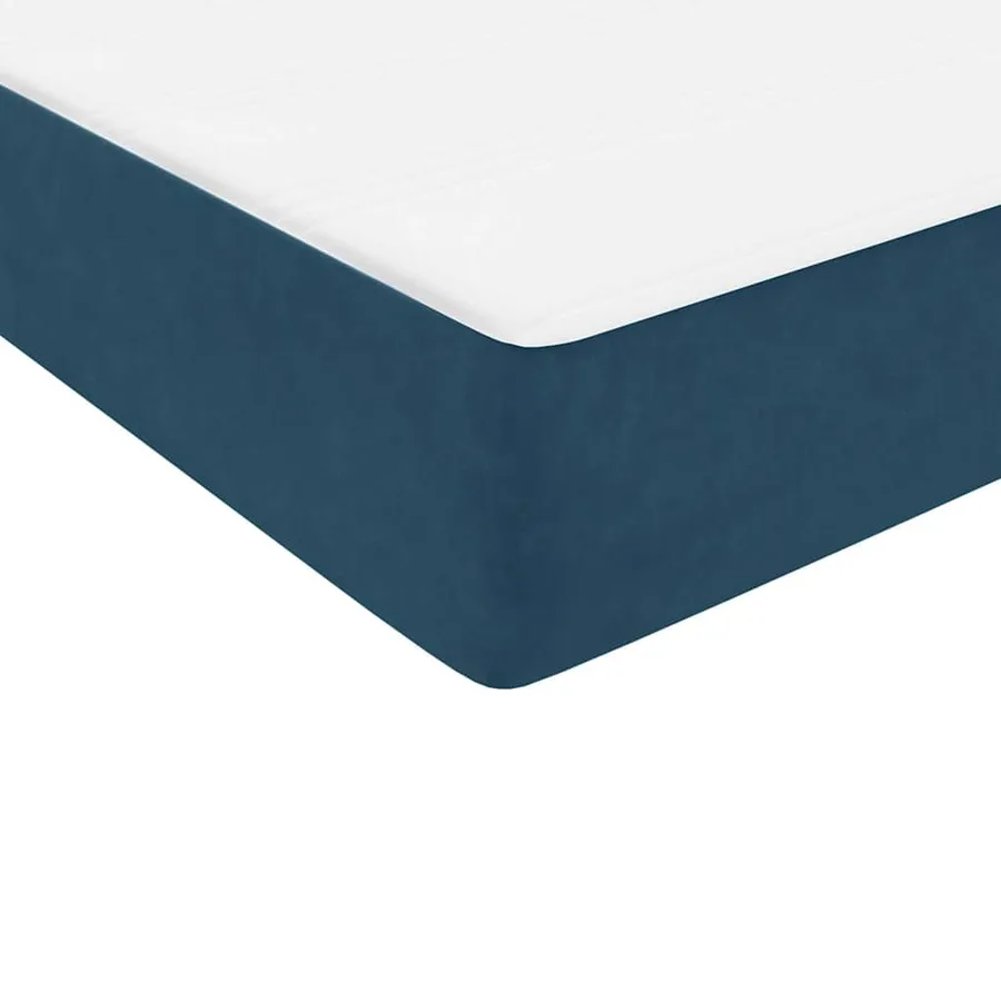 Sommier à lattes de lit et matelas et LED bleu foncé 90x220 cm velours - 10