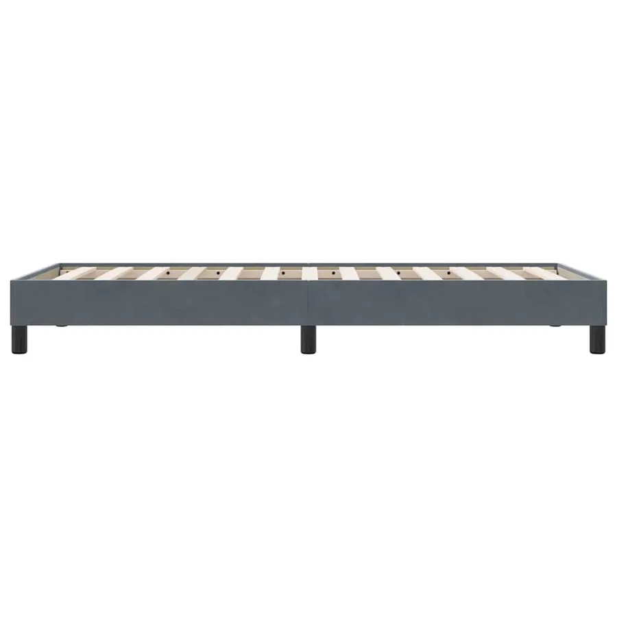 Cadre de lit sans matelas gris foncé 80x220 cm velours - 6