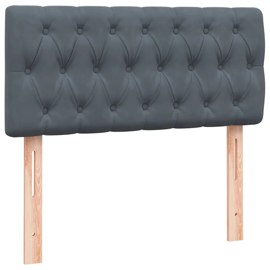 Sommier à lattes de lit et matelas gris foncé 80x220 cm velours - 8