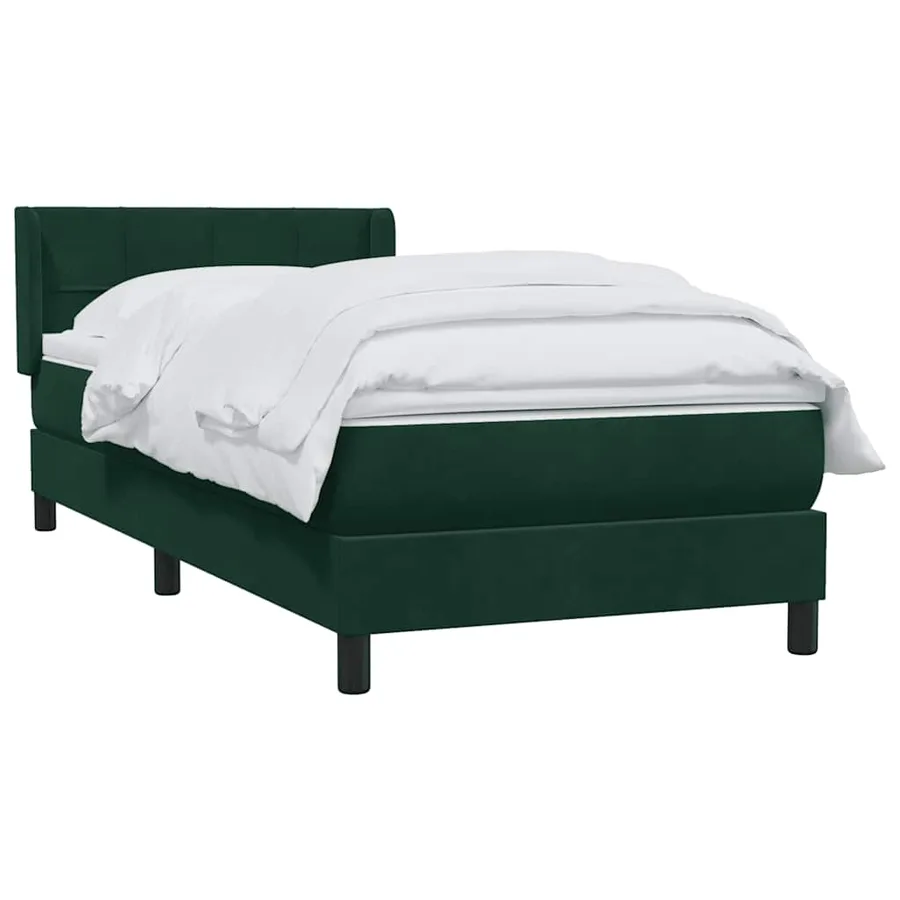 Sommier à lattes de lit et matelas vert foncé 80x220 cm velours - 3