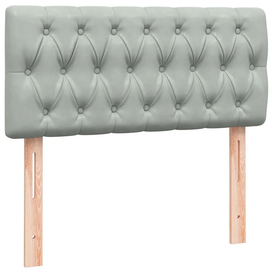 Sommier à lattes de lit et matelas gris clair 80x210 cm velours - 6