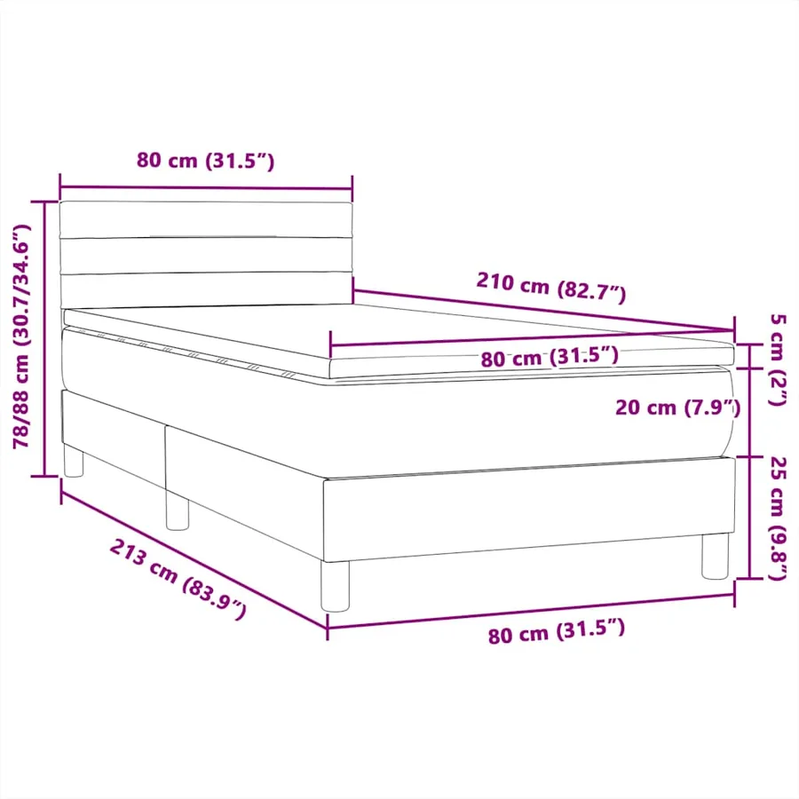 Sommier à lattes de lit et matelas bleu foncé 80x210 cm velours - 12