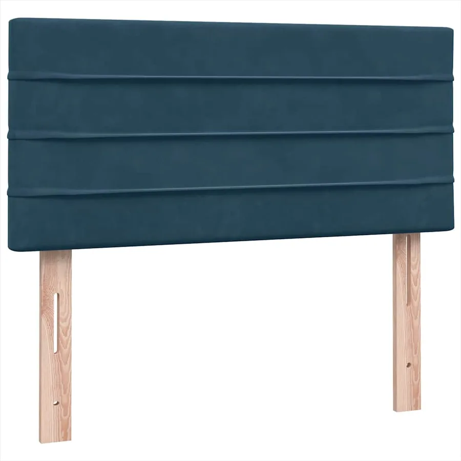Sommier à lattes de lit et matelas bleu foncé 80x210 cm velours - 7