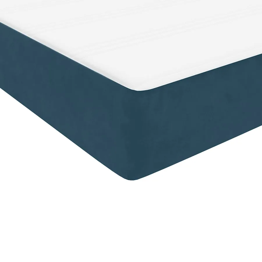 Sommier à lattes de lit et matelas bleu foncé 80x210 cm velours - 9