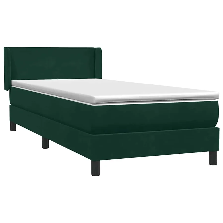 Sommier à lattes de lit et matelas vert foncé 80x220 cm velours - 4