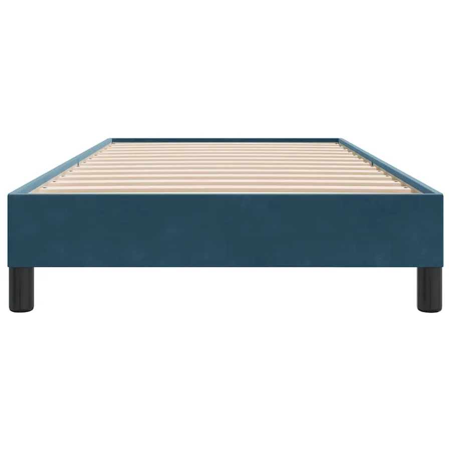 Cadre de lit sans matelas bleu foncé 80x210 cm velours - 5