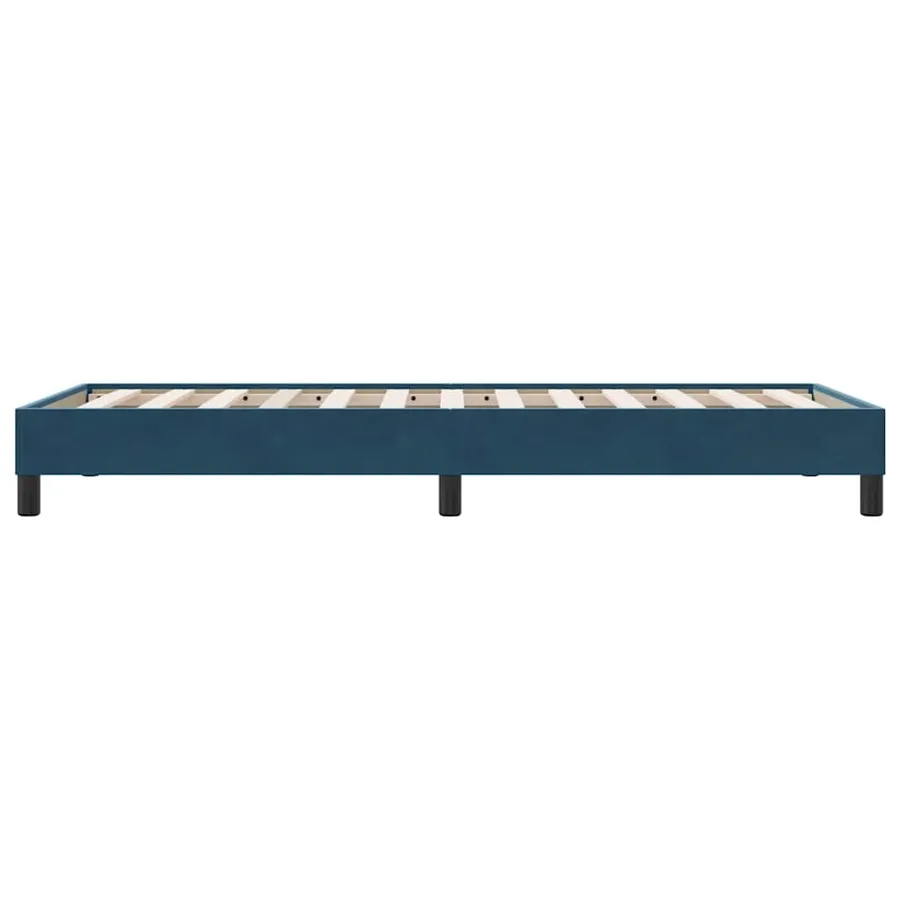 Cadre de lit sans matelas bleu foncé 80x210 cm velours - 6