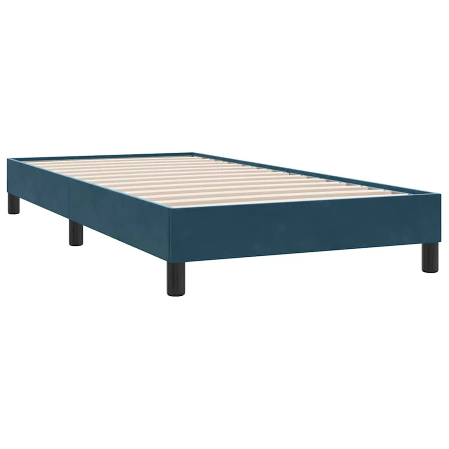 Sommier à lattes de lit et matelas et LED bleu foncé 80x210 cm velours - 6