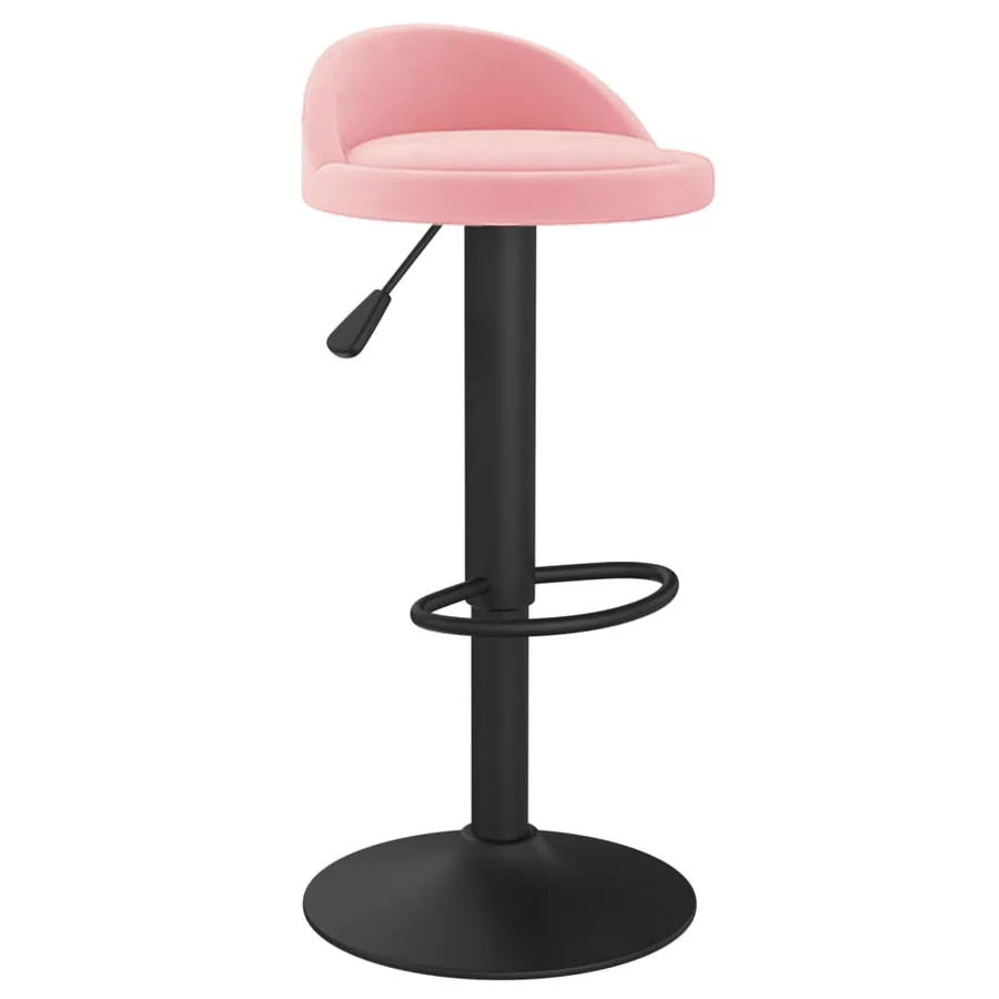 Tabourets de bar lot de 2 rose velours - 3