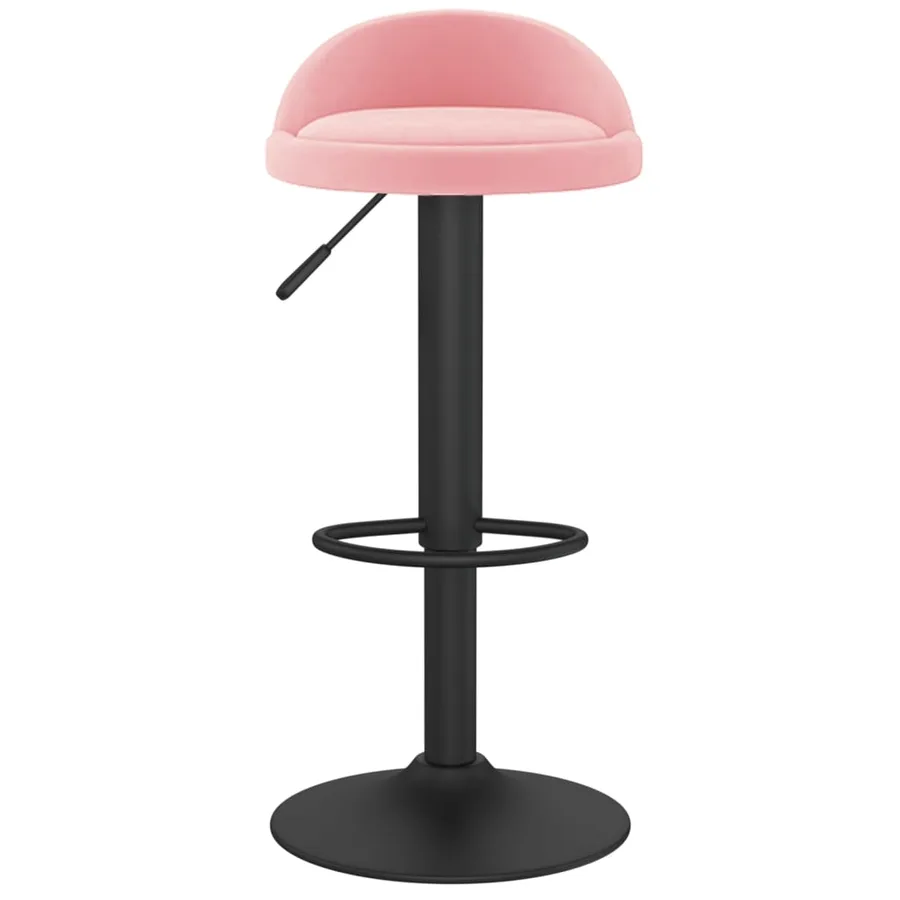 Tabourets de bar lot de 2 rose velours - 4