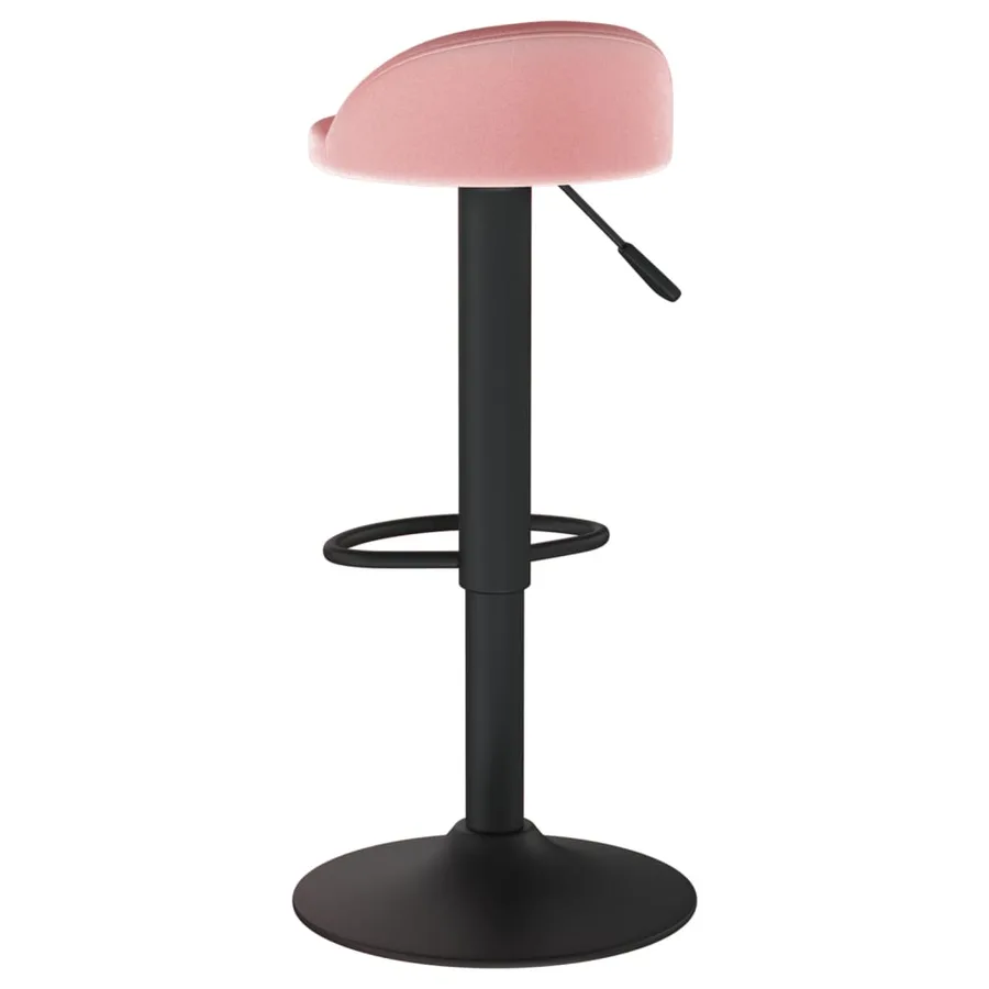 Tabourets de bar lot de 2 rose velours - 6
