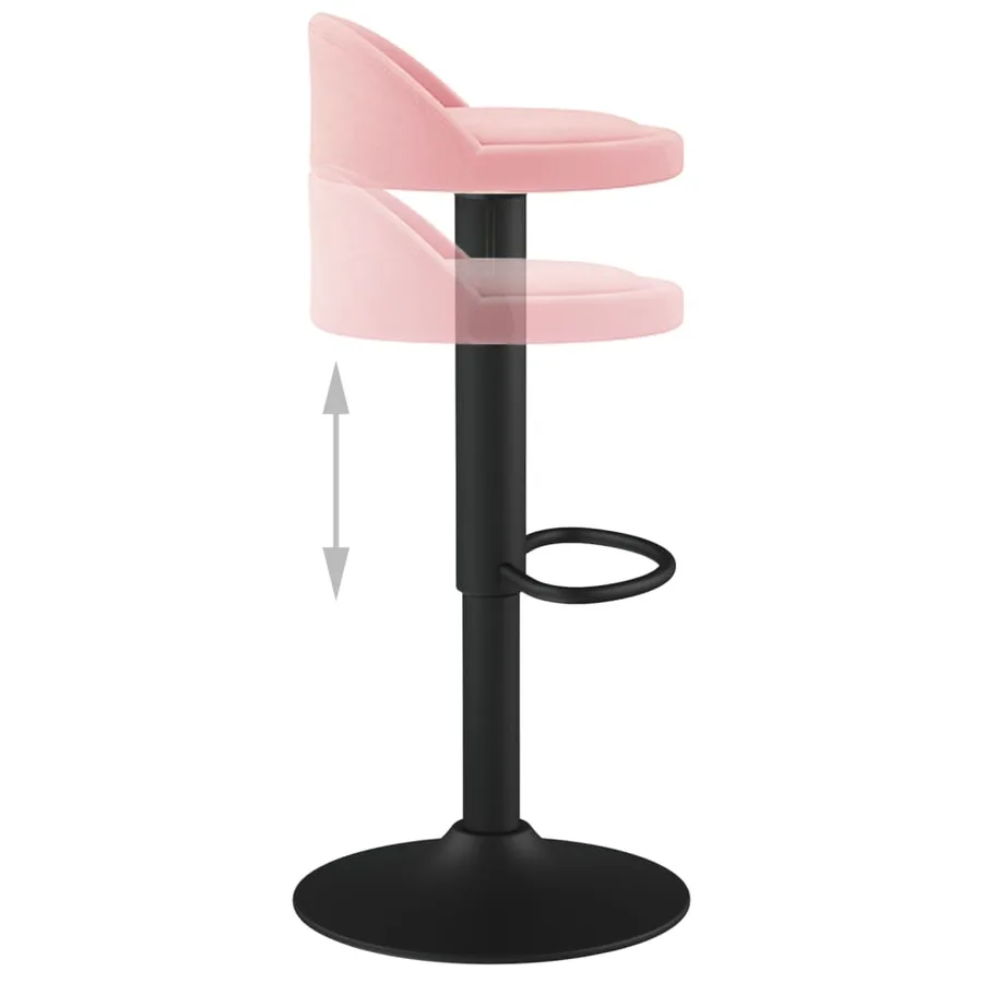 Tabourets de bar lot de 2 rose velours - 7