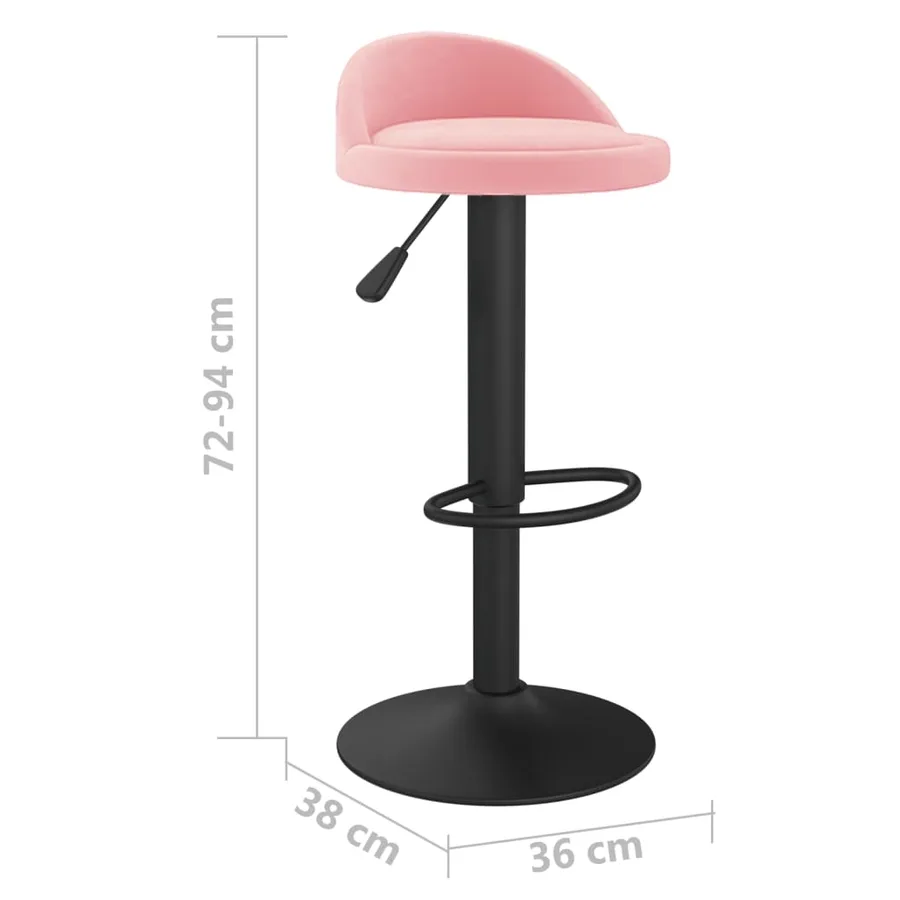 Tabourets de bar lot de 2 rose velours - 9
