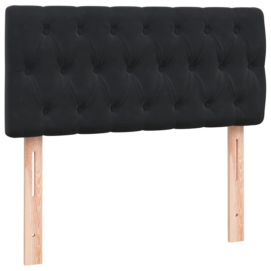 Sommier à lattes de lit avec matelas noir 80x210 cm velours - 7