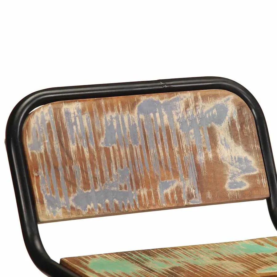 Tabourets de bar lot de 4 46x35,5x70cm bois massif récupération - 4