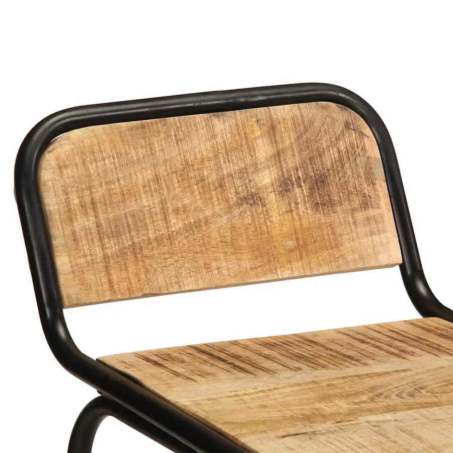 Tabourets de bar lot de 4 bois massif manguier brut - 5