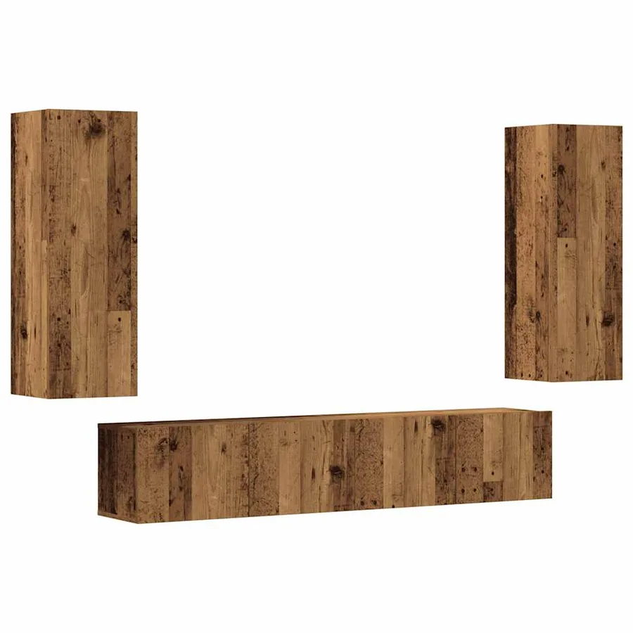 Meubles TV muraux 4 pcs vieux bois bois d'ingénierie - 2