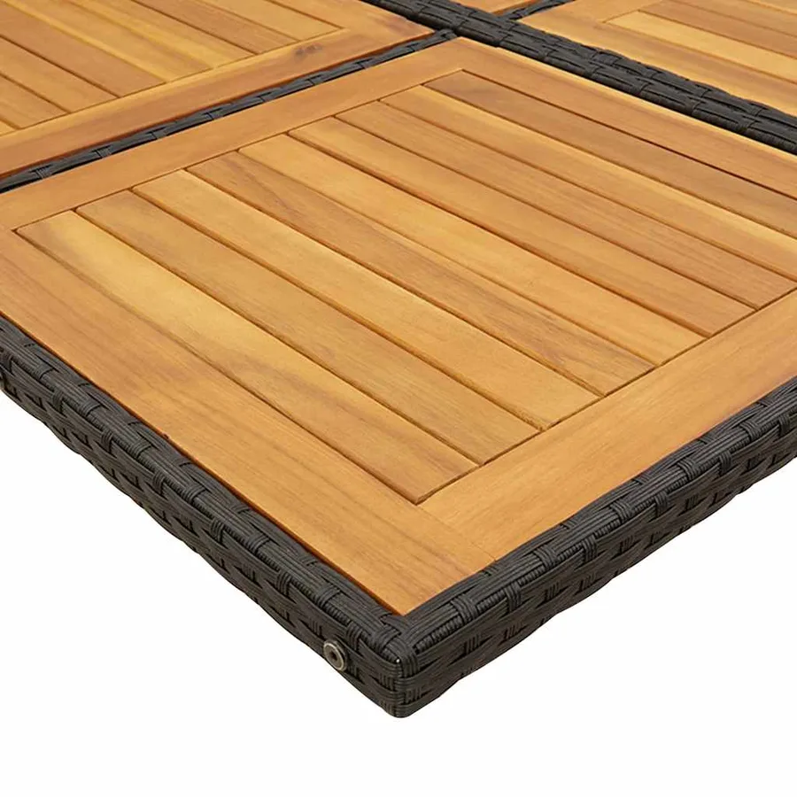 Ensemble à manger de jardin 11 pcs coussins noir résine tressée - 5