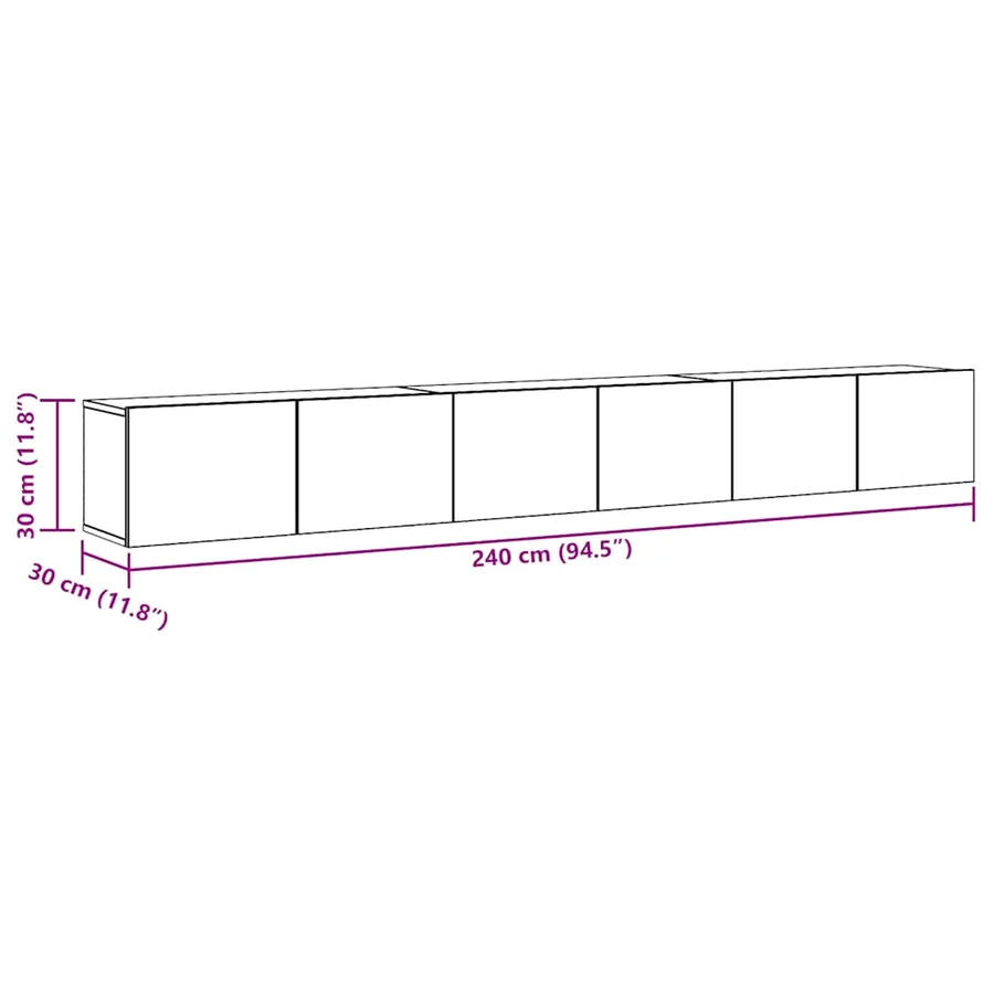 Ensemble de meuble TV mural 3 pcs chêne artisanal - 7