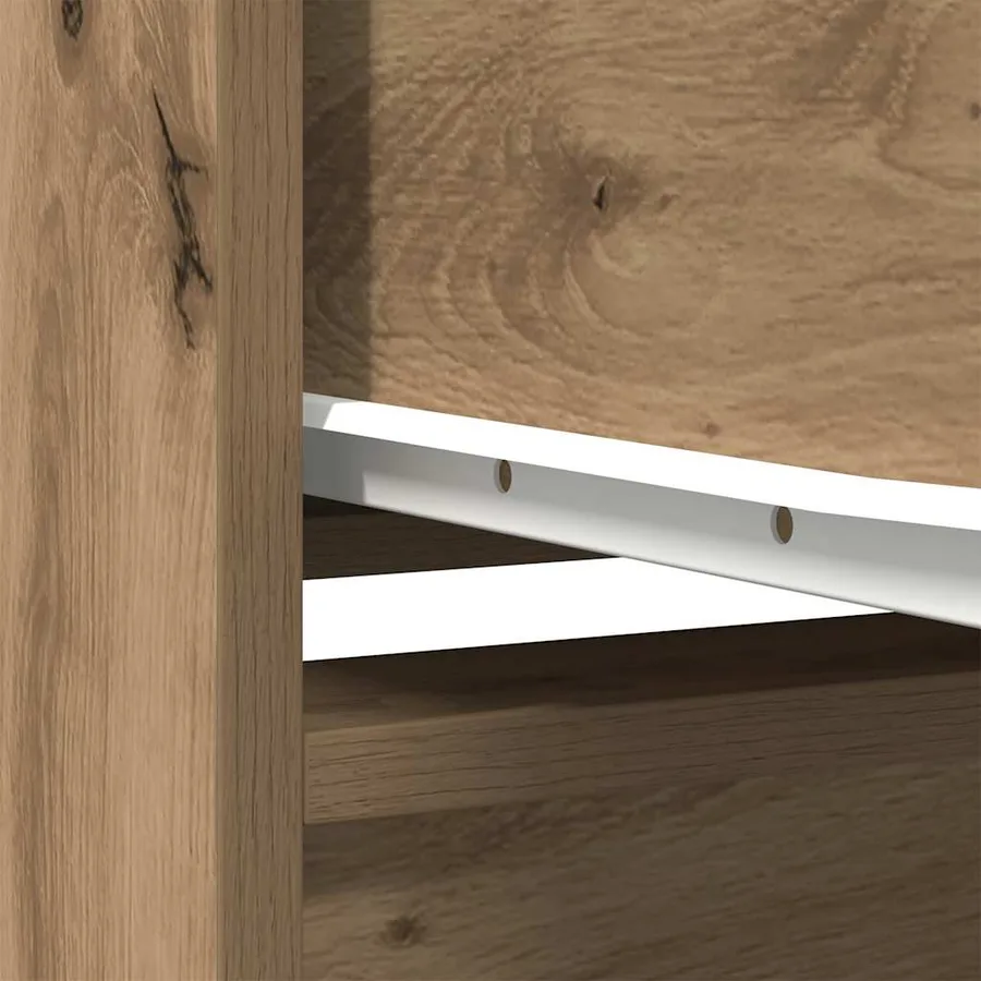 Armoire avec tiroir chêne artisanal 55,5x34x119,5 cm - 10