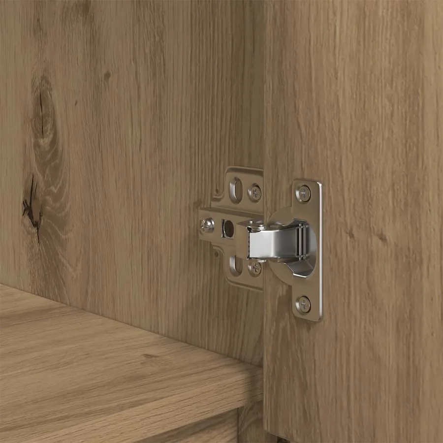 Armoire avec tiroir chêne artisanal 55,5x34x119,5 cm - 11