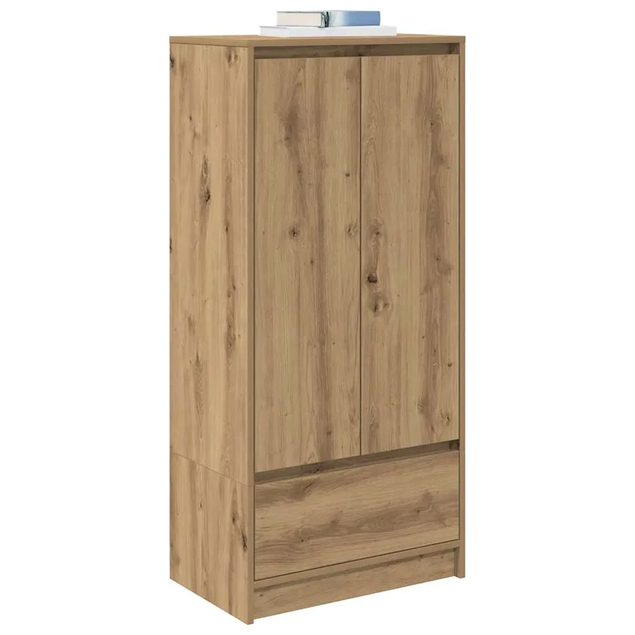 Armoire avec tiroir chêne artisanal 55,5x34x119,5 cm - 4
