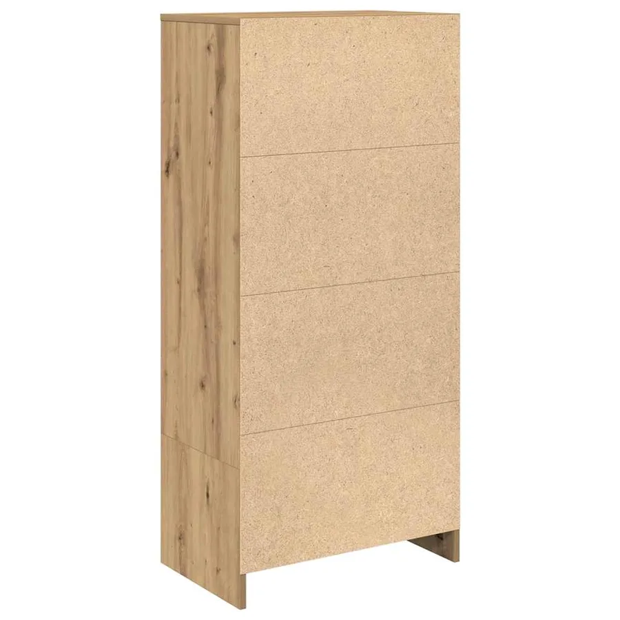 Armoire avec tiroir chêne artisanal 55,5x34x119,5 cm - 8