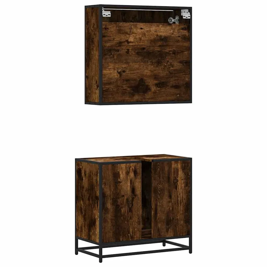 Ensemble de meubles de salle de bain 2 pcs Chêne fumé - 7