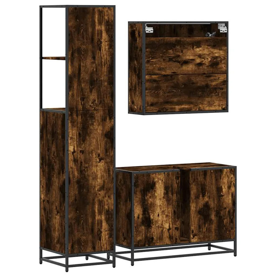 Ensemble de meubles de salle de bain 3 pcs Chêne fumé - 7