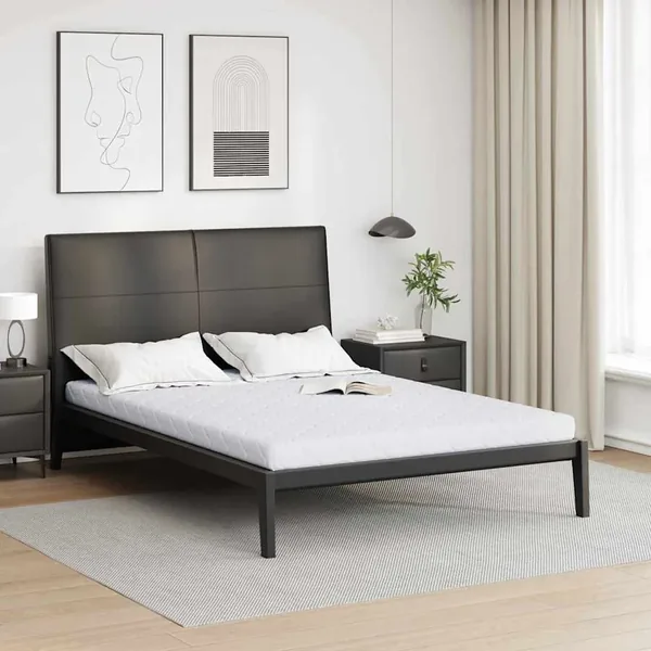 Matelas Blanc 140 x 200 cm Tissu jacquard