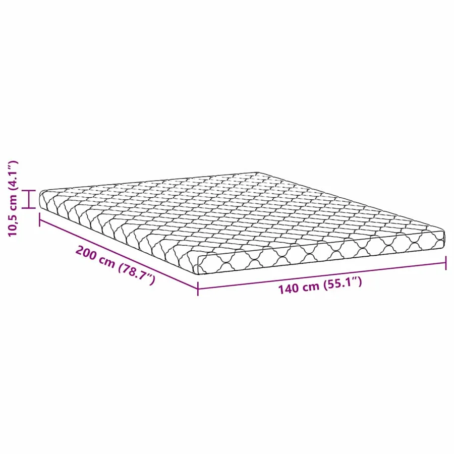 Matelas Blanc 140 x 200 cm Tissu jacquard - 12