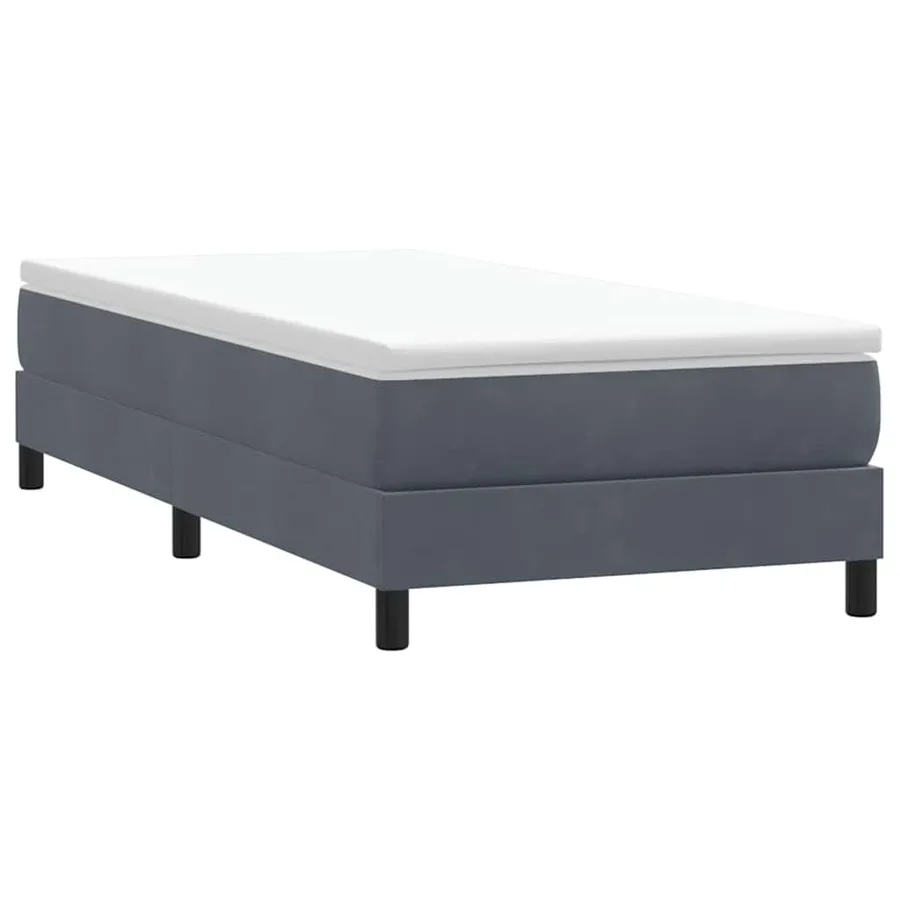 Sommier à lattes de lit et matelas gris foncé 80x210 cm velours - 5