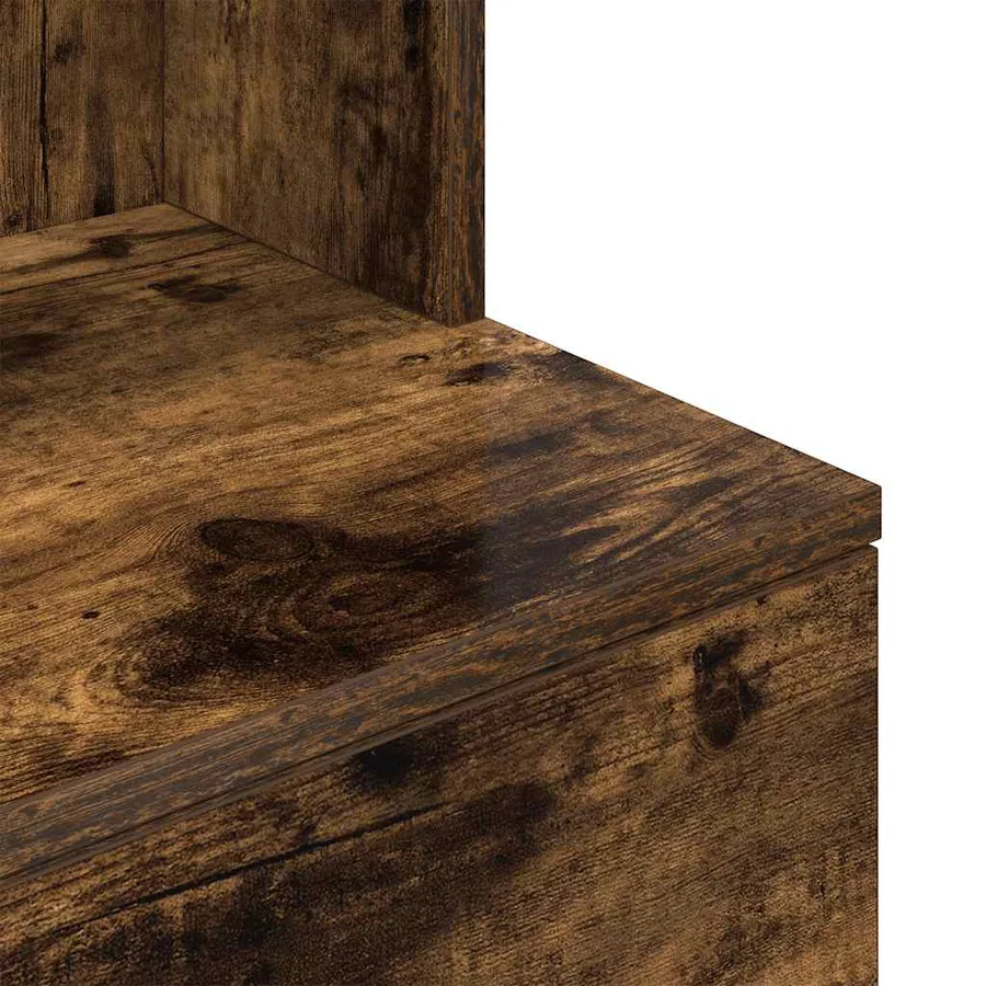 Table de chevet chêne fumé 39x35x125 cm bois d'ingénierie - 10