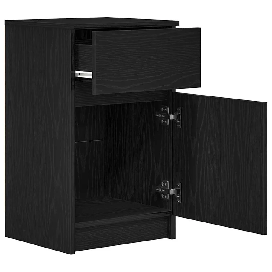 Table de chevet noir 39x35x65 cm bois d’ingénierie - 5