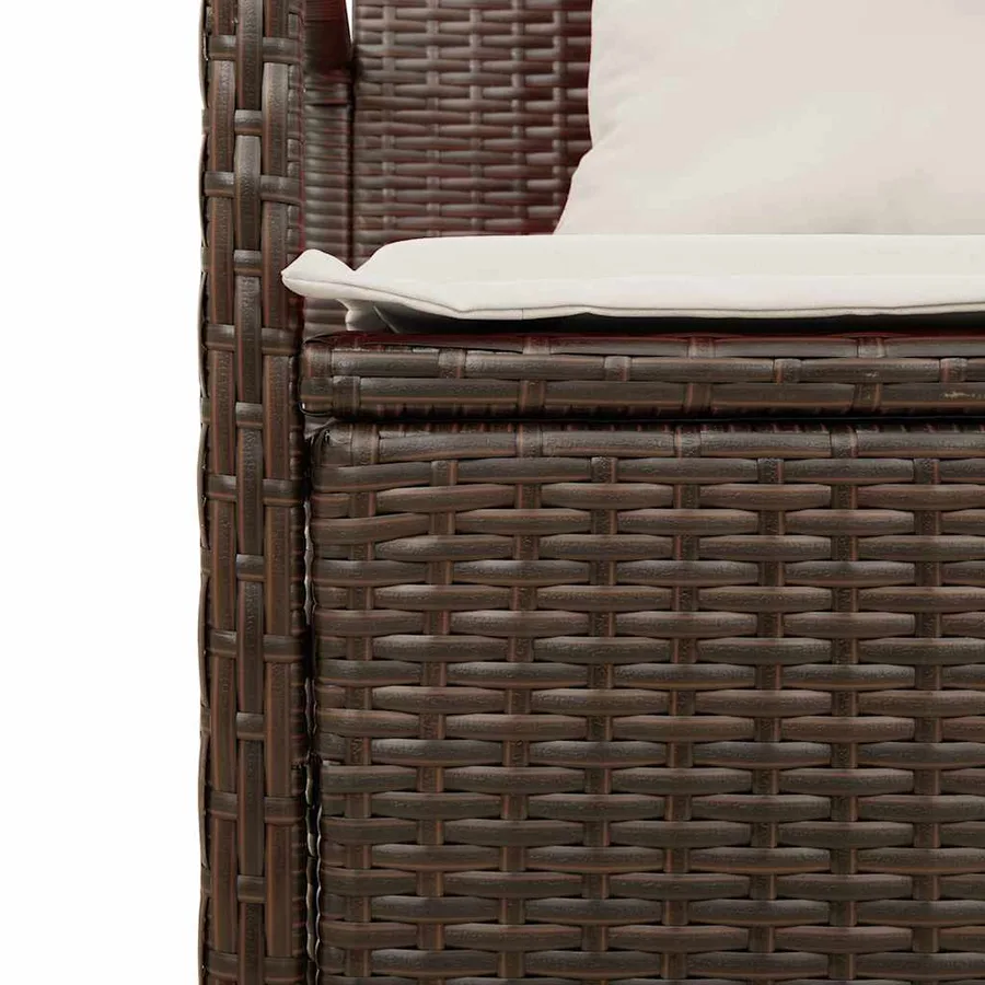 Banc de rangement de jardin avec coussin marron polyrotin - 11