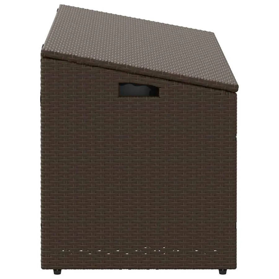 Boîte de rangement de jardin marron 110x50x58 cm résine tressée - 5