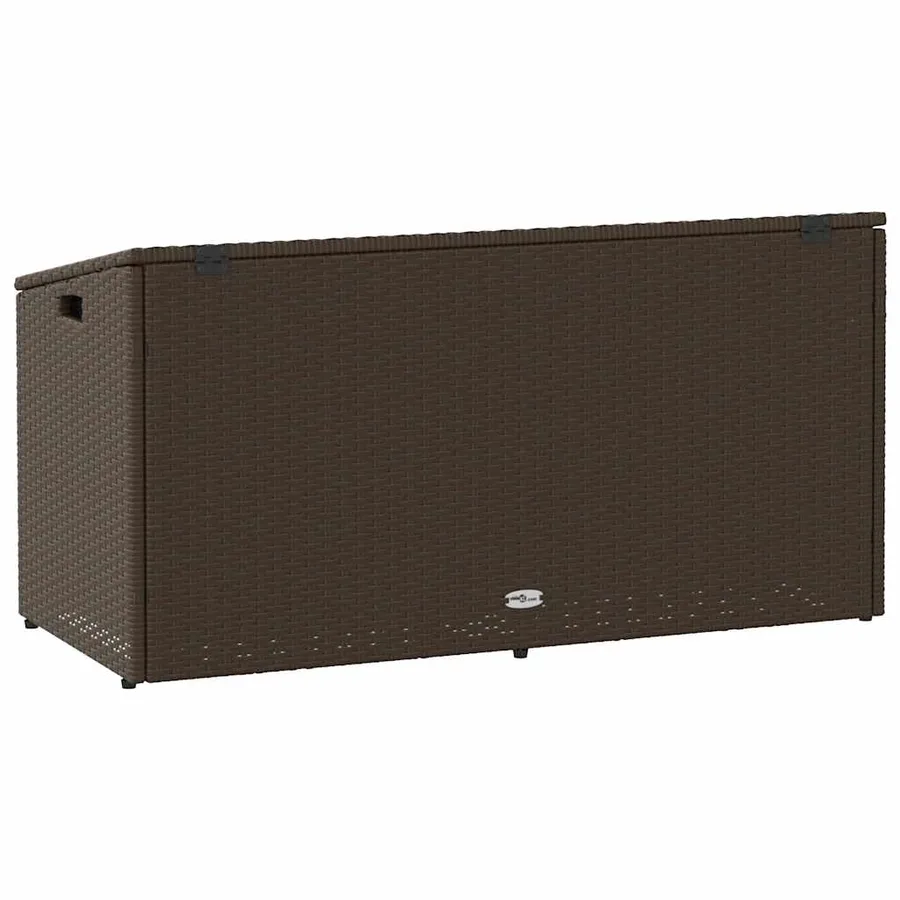 Boîte de rangement de jardin marron 110x50x58 cm résine tressée - 6
