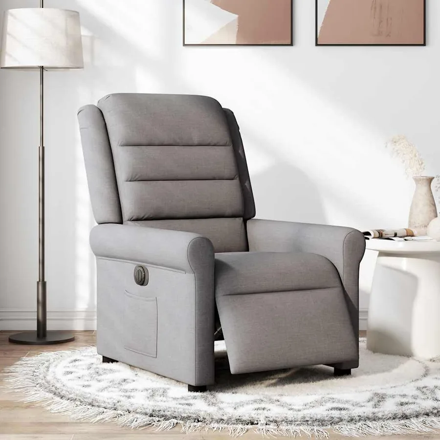 Fauteuil inclinable électrique Taupe Tissu - 3