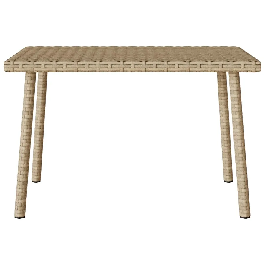 Table basse de jardin rectangulaire beige 60x40x37 cm rotin - 4