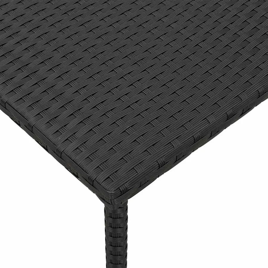 Table basse de jardin rectangulaire noir 40x40x37 cm rotin - 7